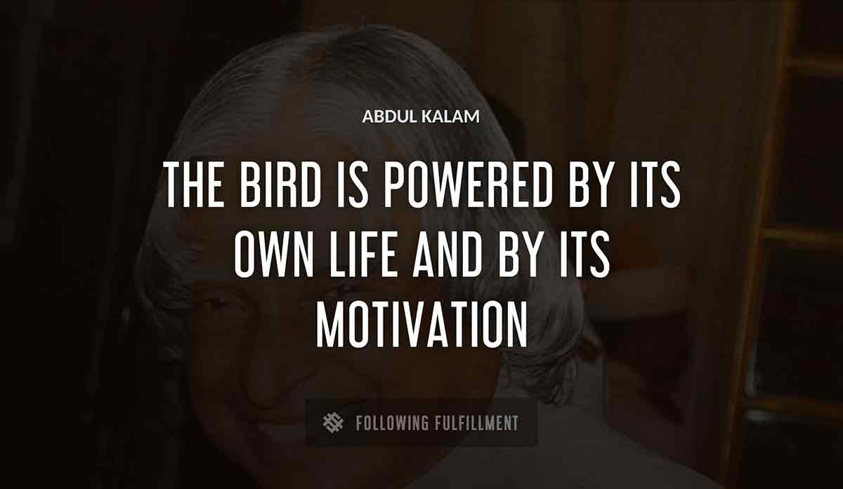 the bird is powered by its own life and by its motivation Abdul Kalam quote