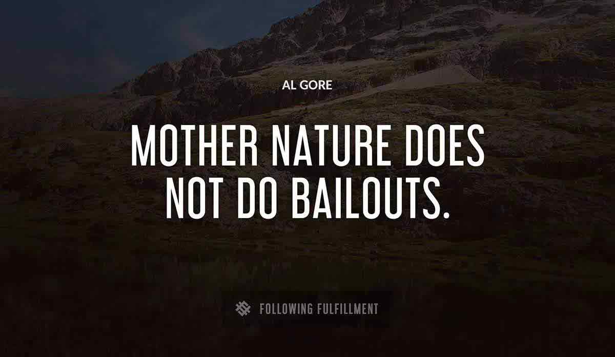 mother nature does not do bailouts Al Gore quote