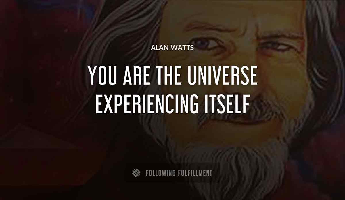 you are the universe experiencing itself Alan Watts quote