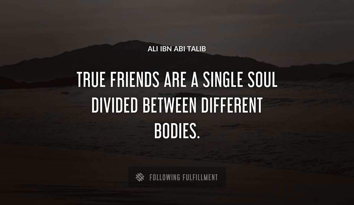 true friends are a single soul divided between different bodies Ali Ibn Abi Talib quote