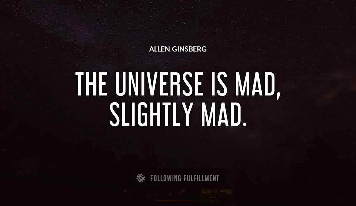 the universe is mad slightly mad Allen Ginsberg quote