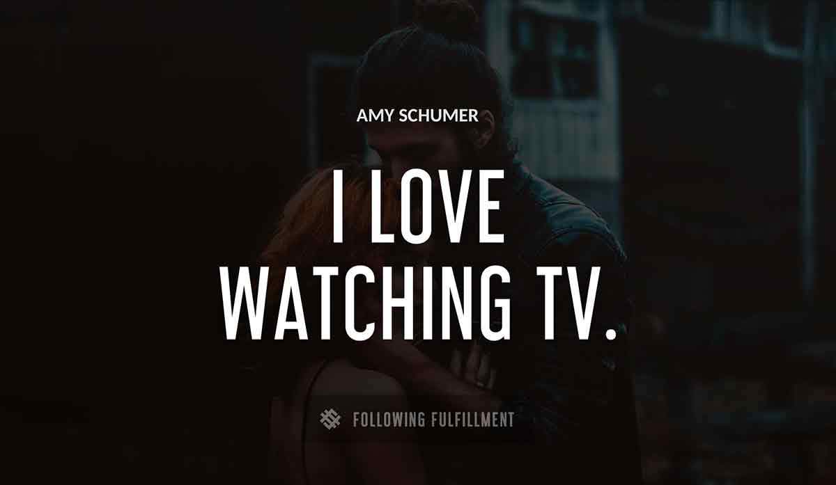 i love watching tv Amy Schumer quote