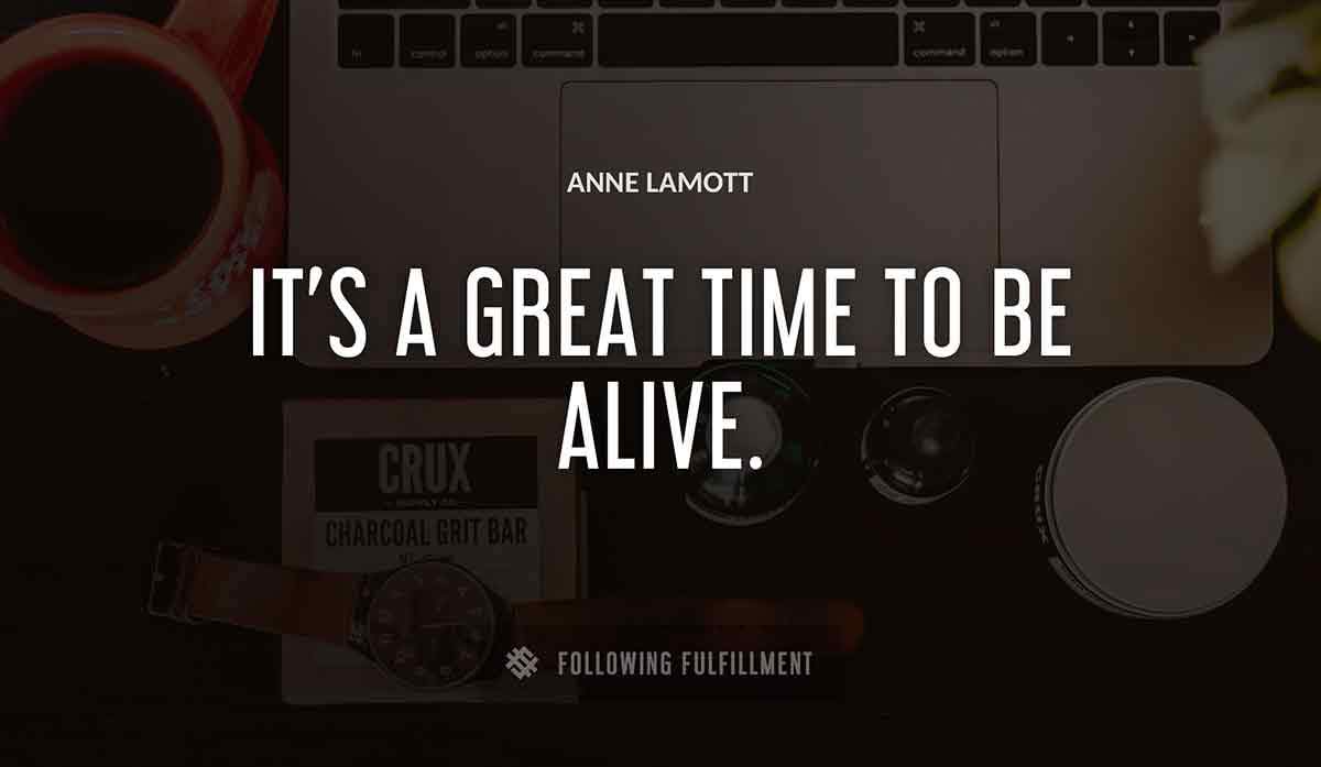 it s a great time to be alive Anne Lamott quote