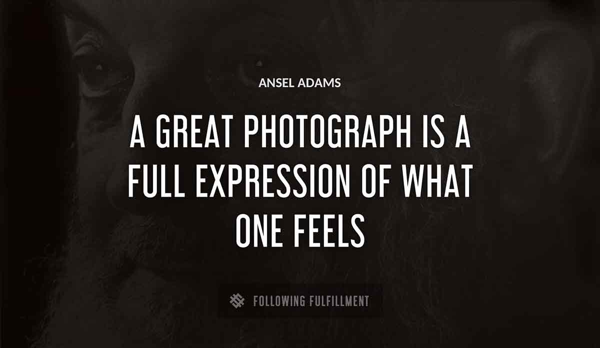 a great photograph is a full expression of what one feels Ansel Adams quote