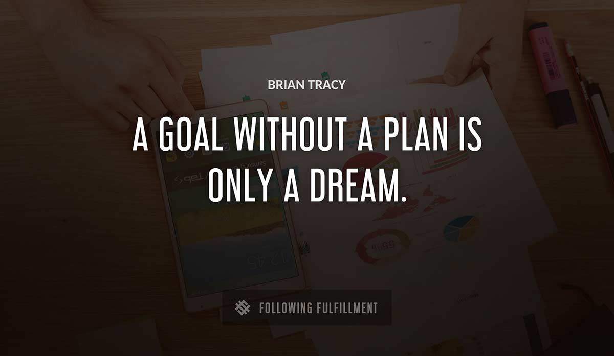 a goal without a plan is only a dream Brian Tracy quote