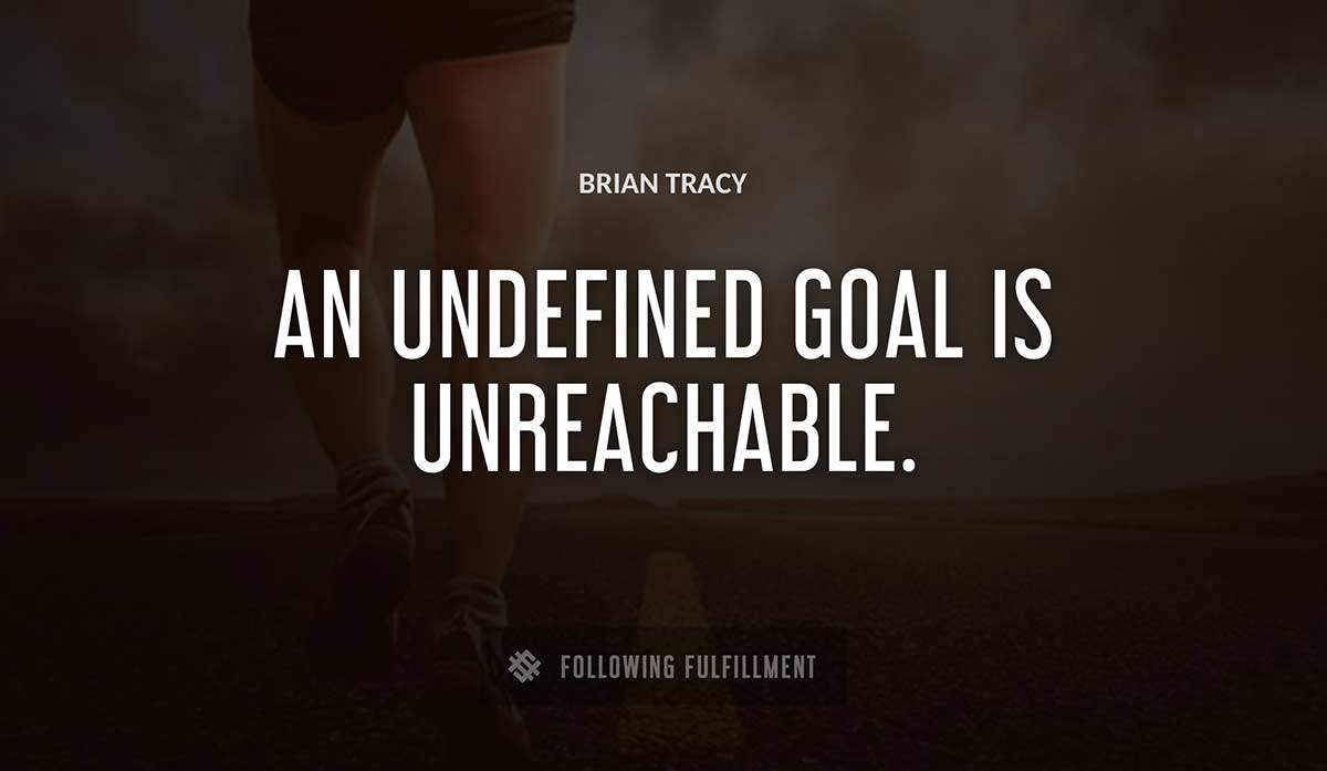 an undefined goal is unreachable Brian Tracy quote