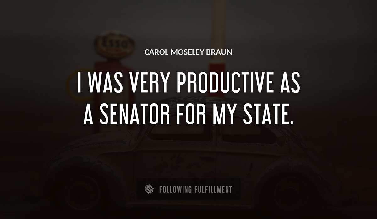 i was very productive as a senator for my state Carol Moseley Braun quote