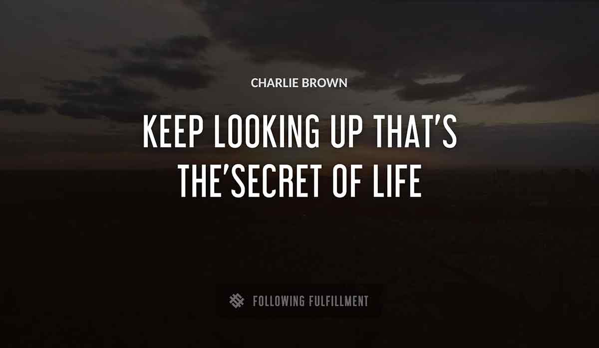 keep looking up that s the secret of life Charlie Brown quote