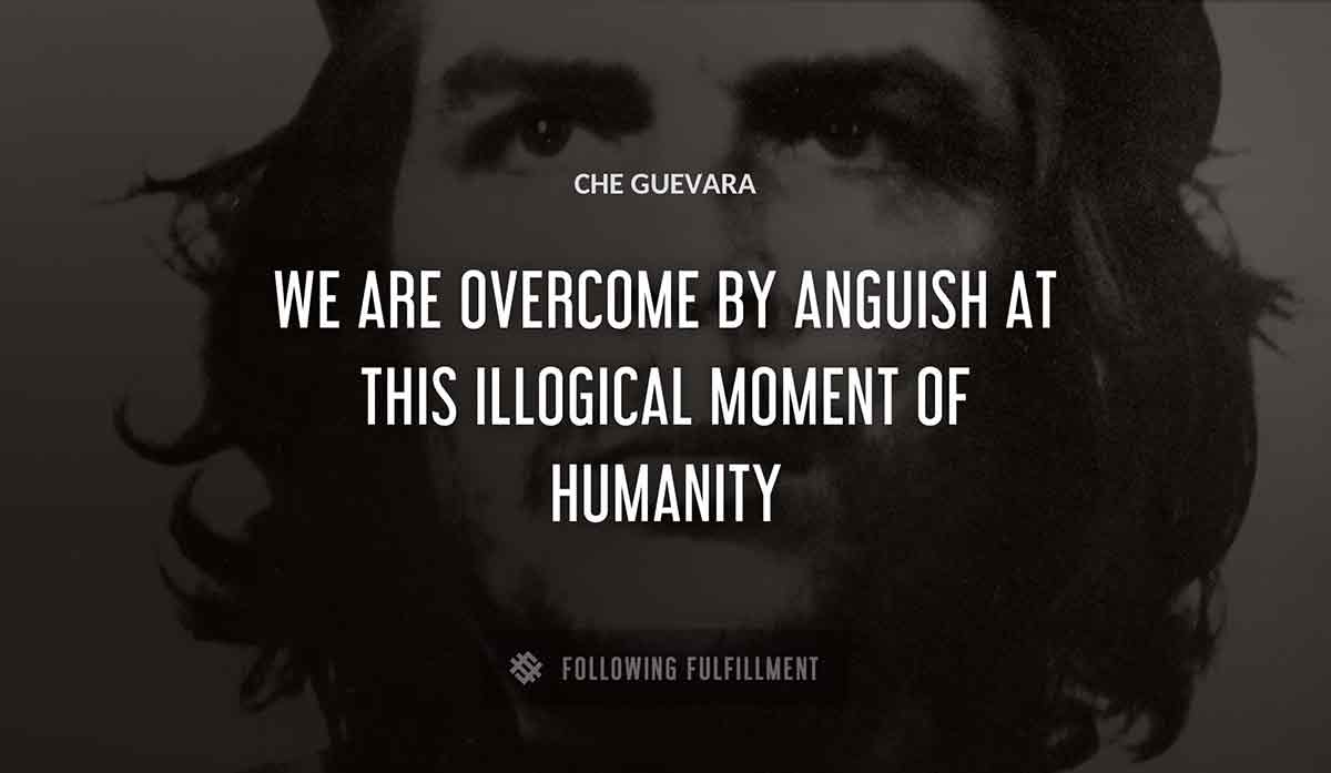 we are overcome by anguish at this illogical moment of humanity Che Guevara quote