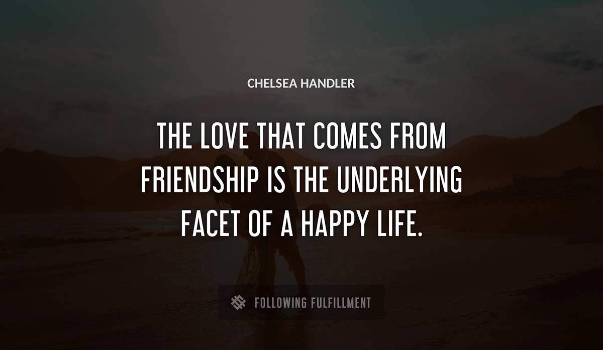 the love that comes from friendship is the underlying facet of a happy life Chelsea Handler quote