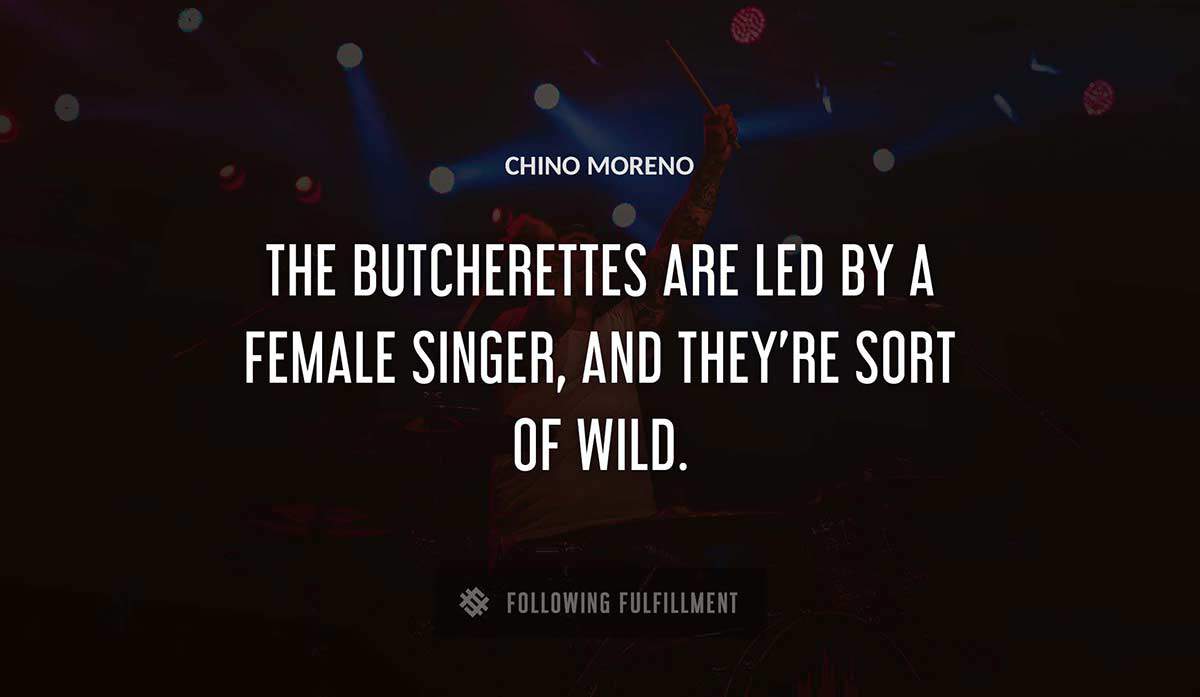 the butcherettes are led by a female singer and they re sort of wild Chino Moreno quote