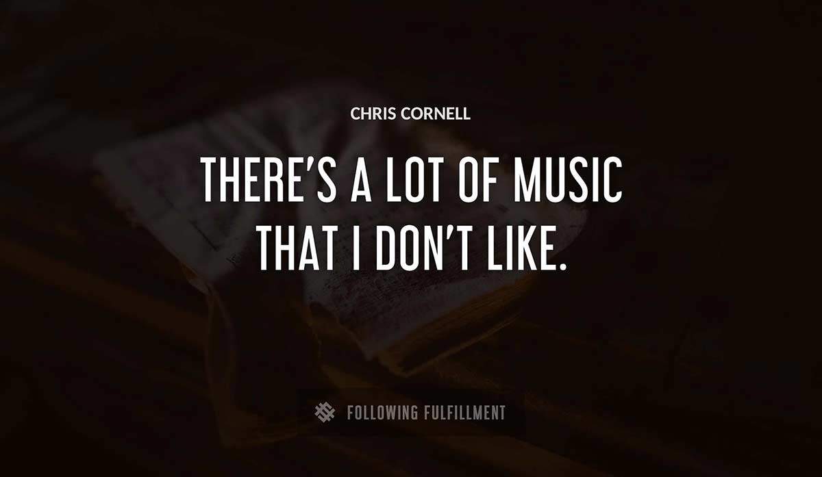 there s a lot of music that i don t like Chris Cornell quote