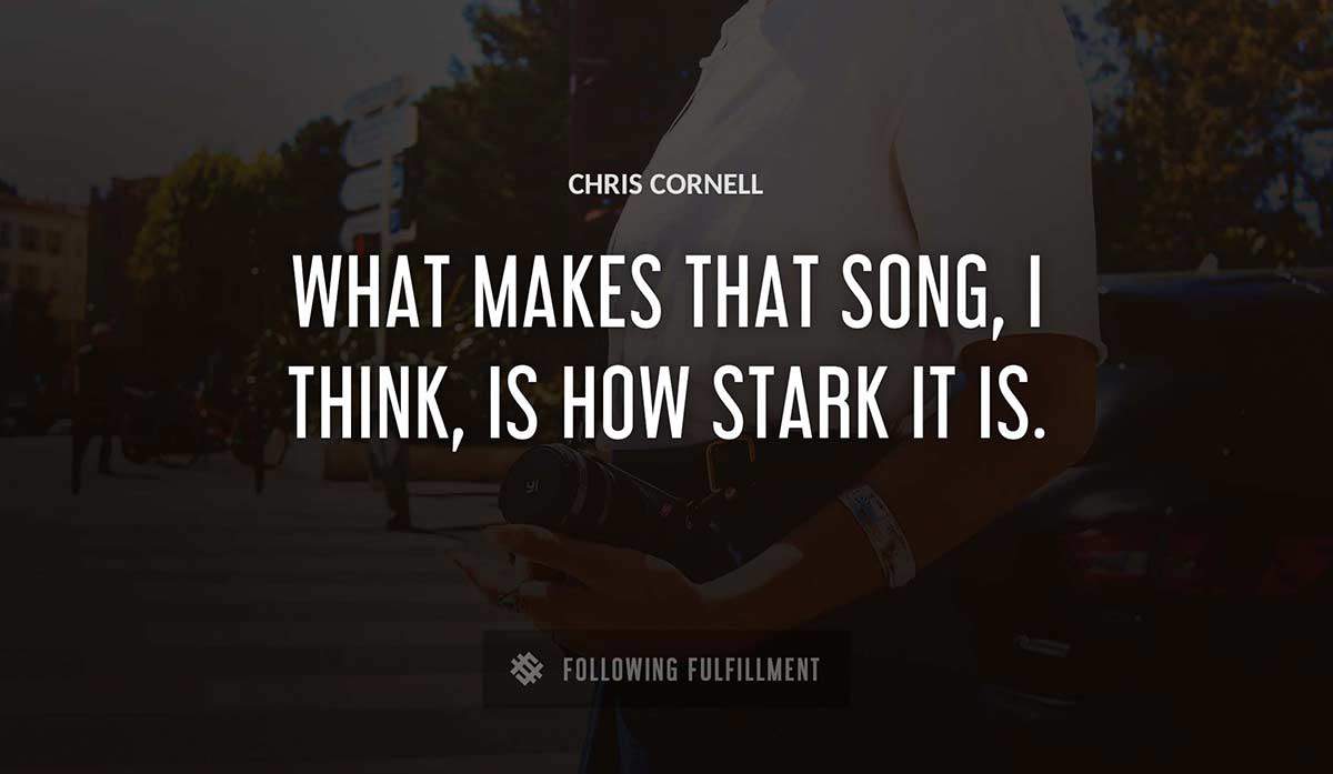 what makes that song i think is how stark it is Chris Cornell quote