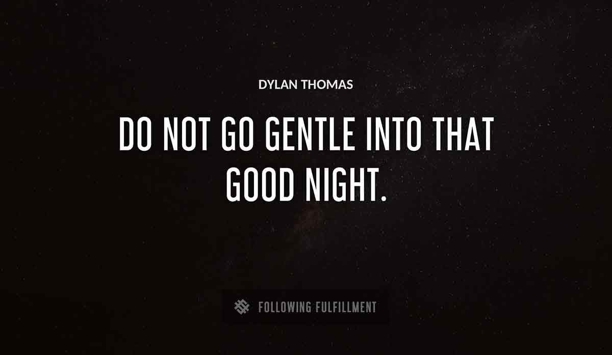 do not go gentle into that good night Dylan Thomas quote