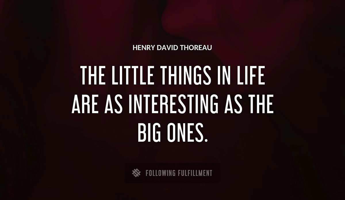 the little things in life are as interesting as the big ones Henry David Thoreau quote