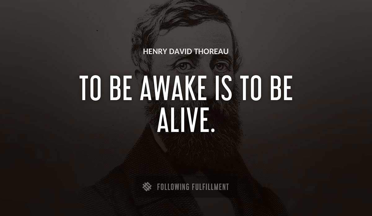 to be awake is to be alive Henry David Thoreau quote