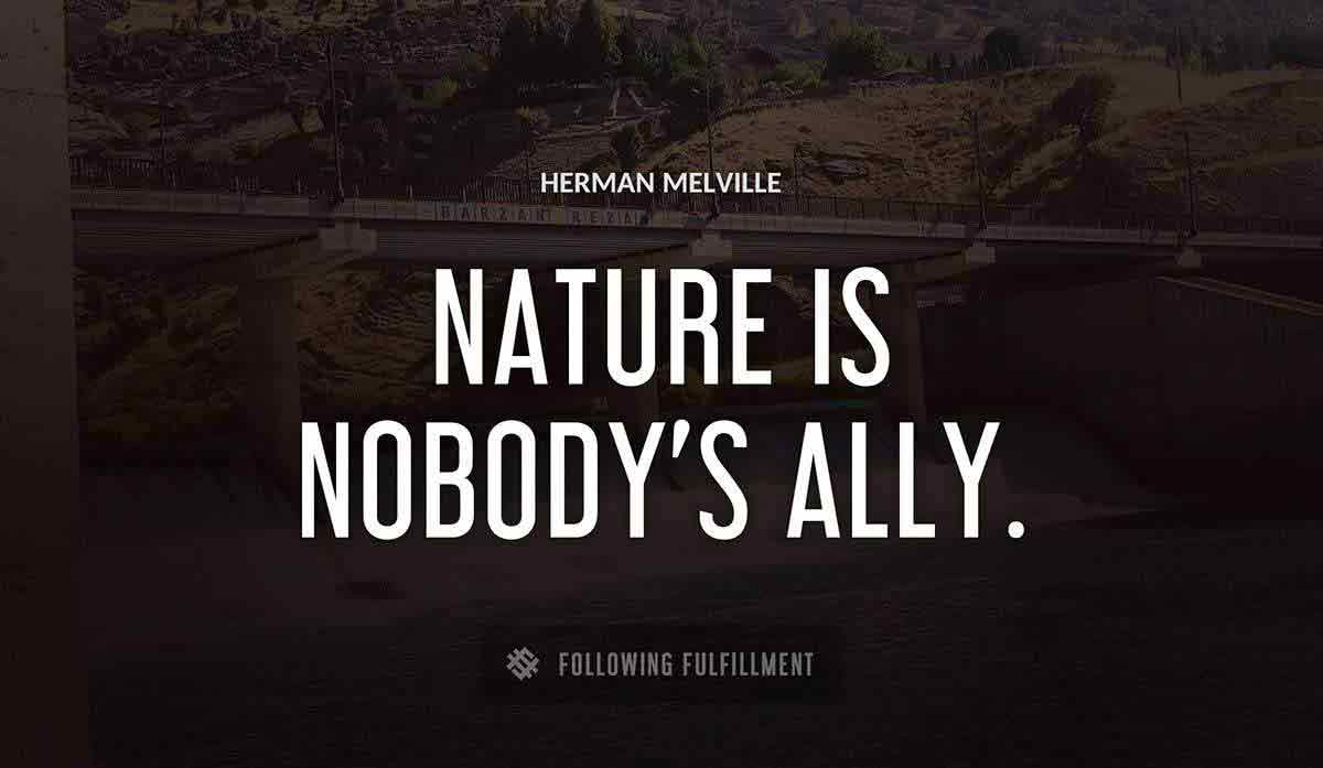 nature is nobody s ally Herman Melville quote