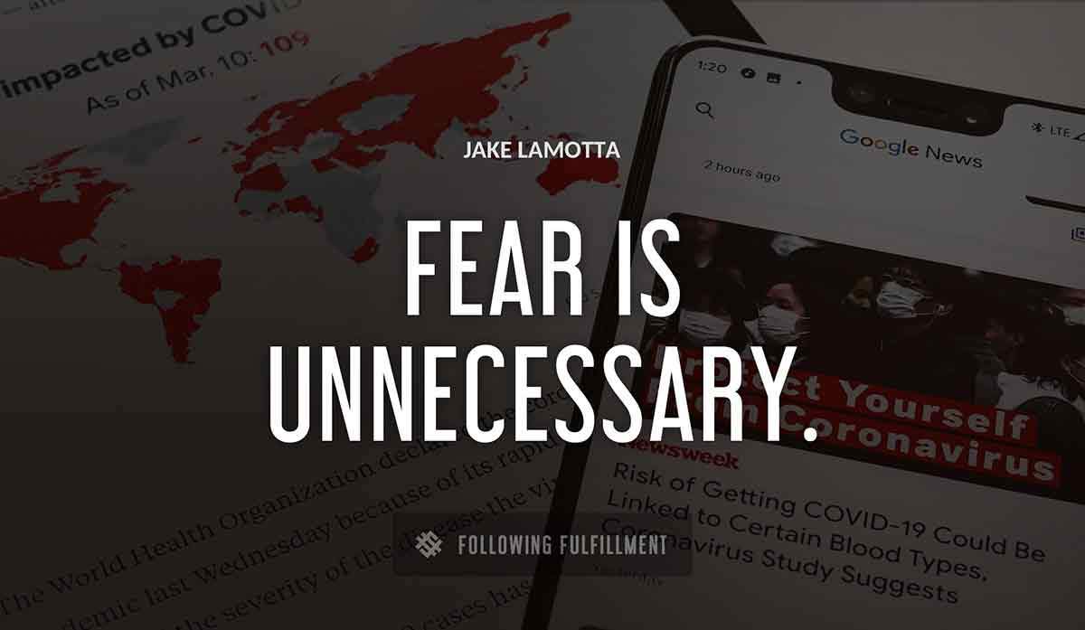 fear is unnecessary Jake Lamotta quote