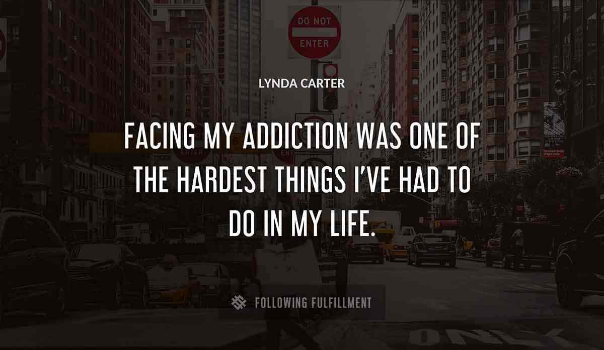facing my addiction was one of the hardest things i ve had to do in my life Lynda Carter quote