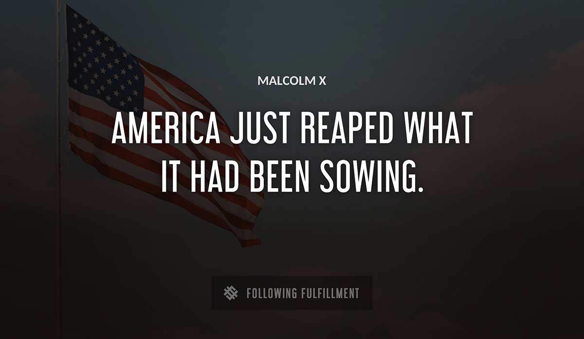 america just reaped what it had been sowing Malcolm X quote