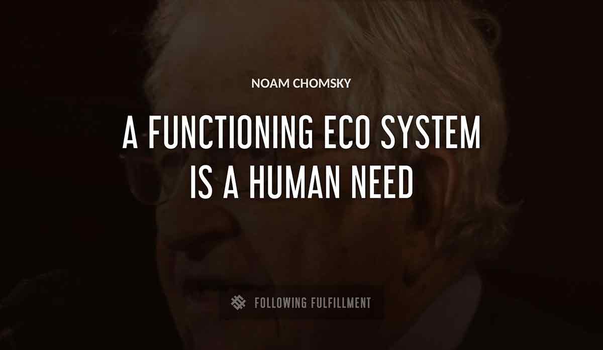 a functioning eco system is a human need Noam Chomsky quote