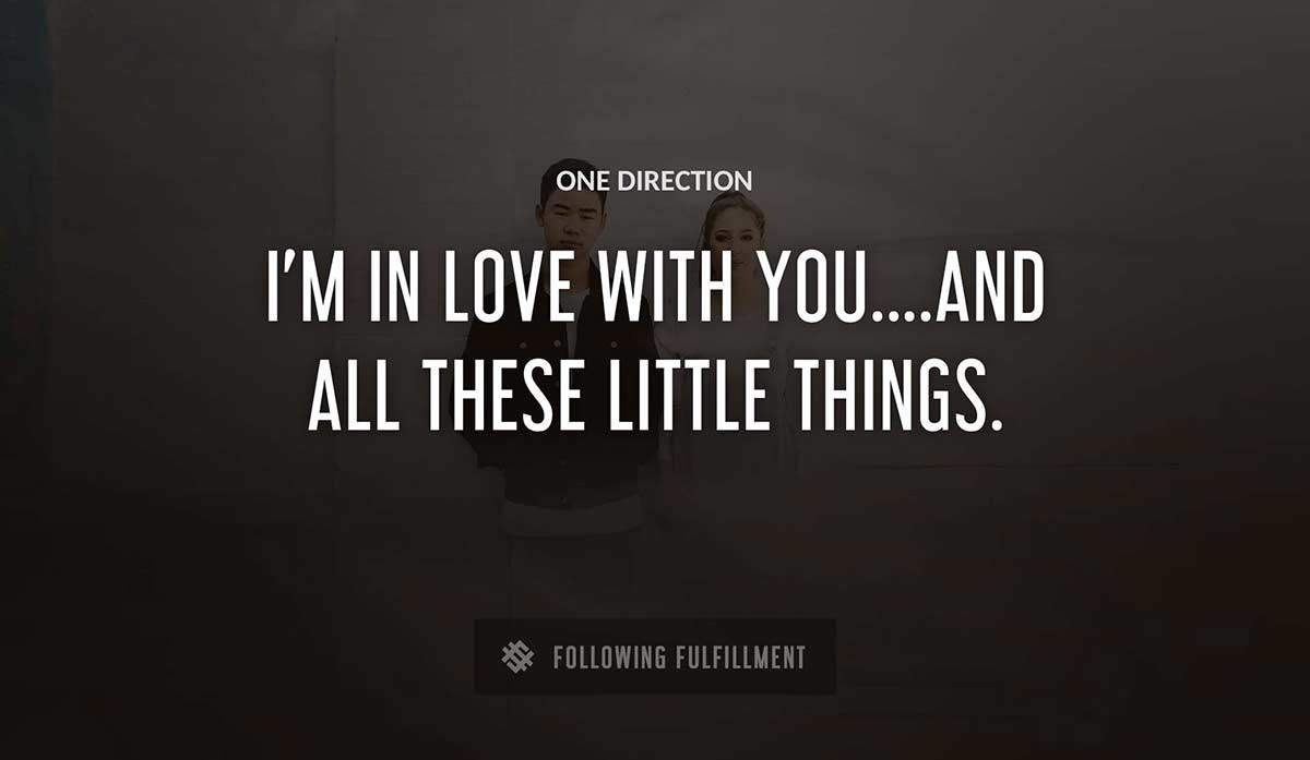 i m in love with you and all these little things One Direction quote