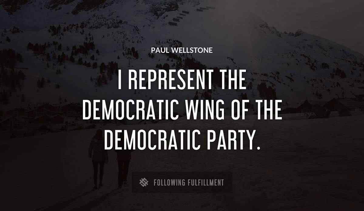 i represent the democratic wing of the democratic party Paul Wellstone quote