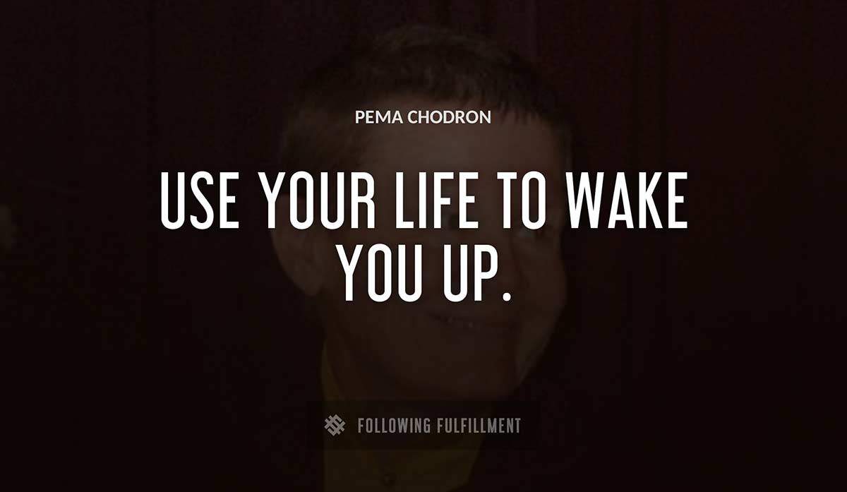 use your life to wake you up Pema Chodron quote