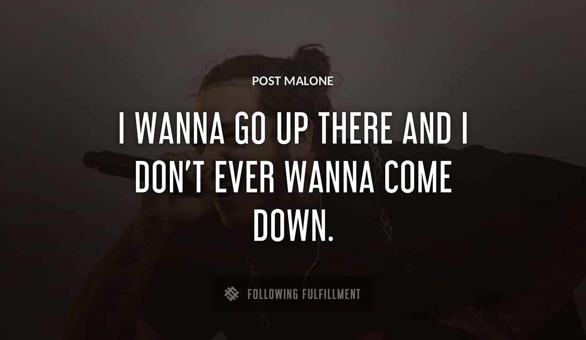 i wanna go up there and i don t ever wanna come down Post Malone quote