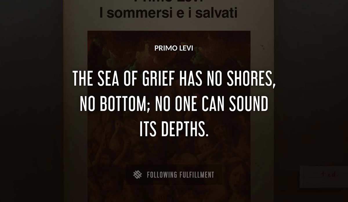 the sea of grief has no shores no bottom no one can sound its depths Primo Levi quote