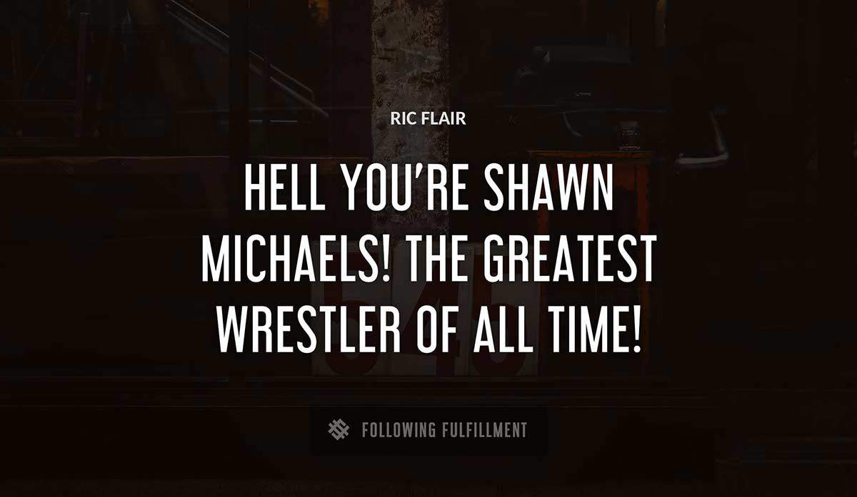 hell you re shawn michaels the greatest wrestler of all time Ric Flair quote