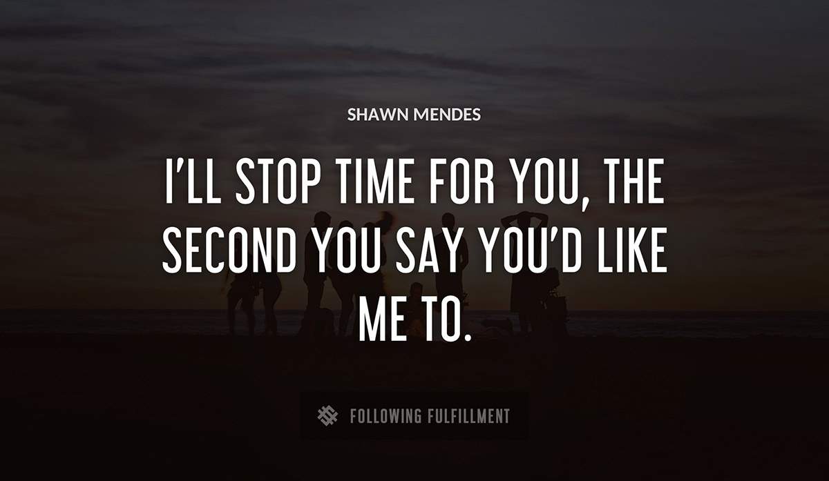 i ll stop time for you the second you say you d like me to Shawn Mendes quote