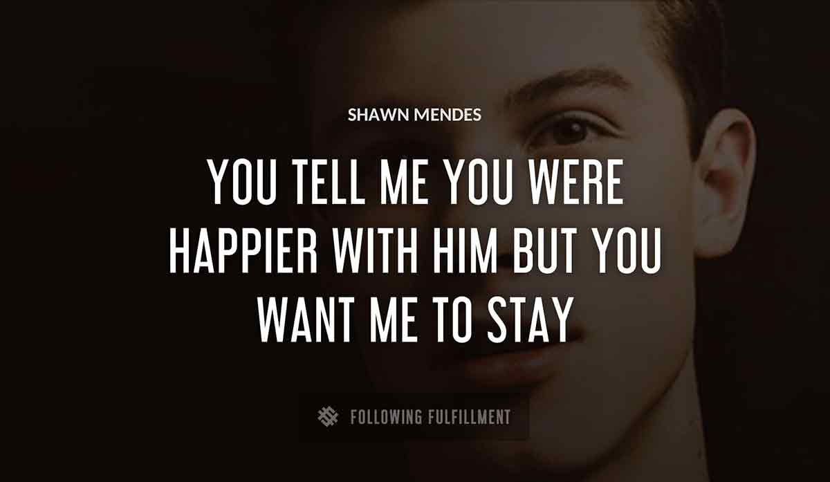you tell me you were happier with him but you want me to stay Shawn Mendes quote