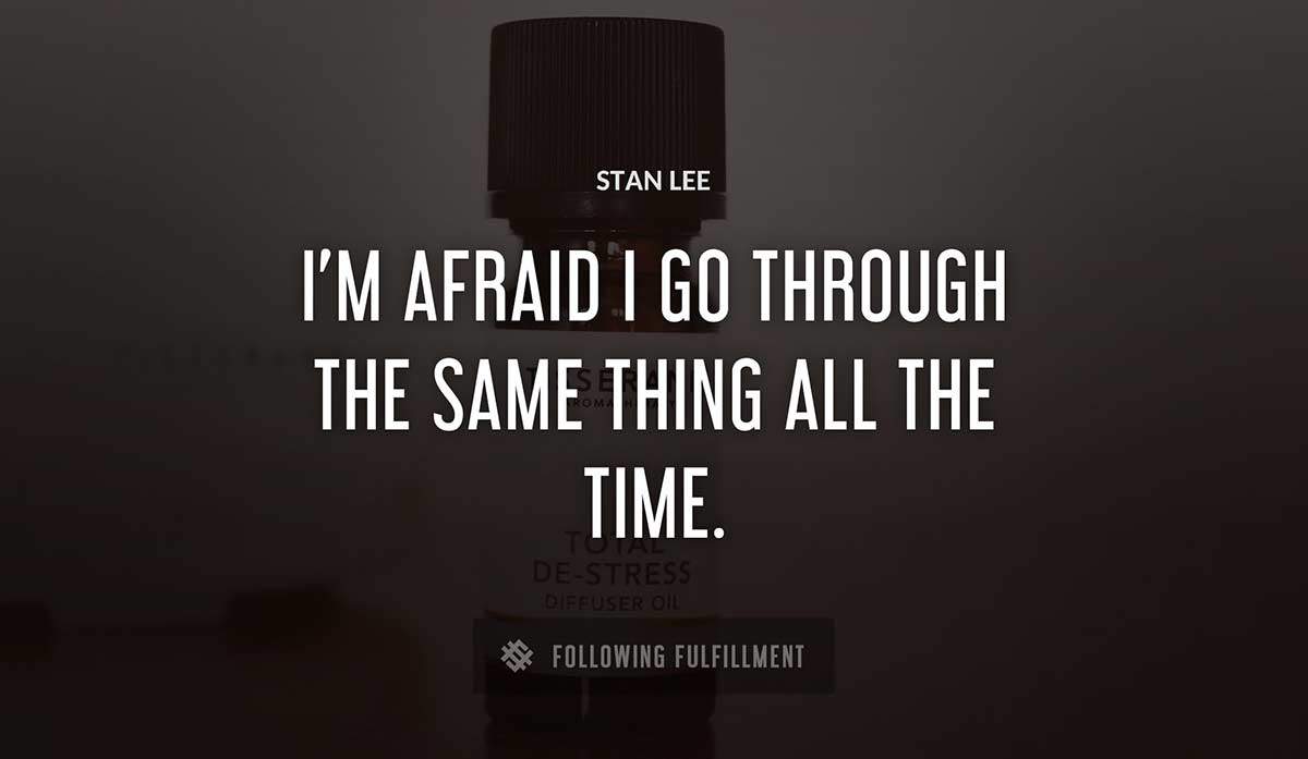 i m afraid i go through the same thing all the time Stan Lee quote