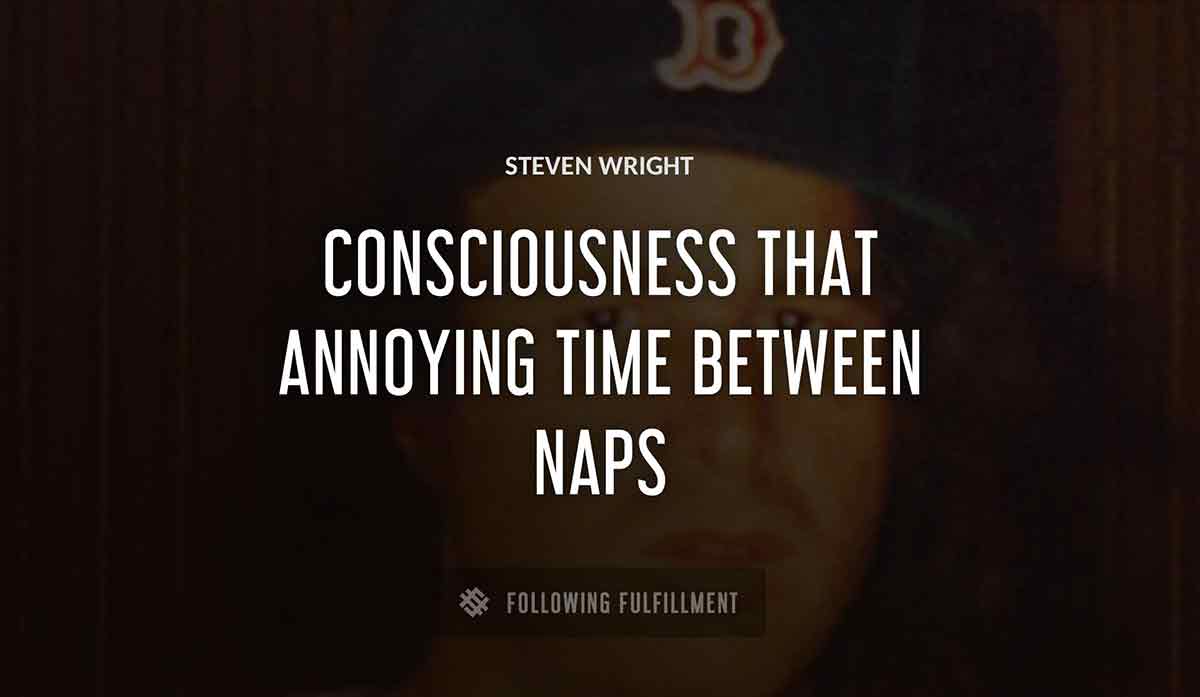 consciousness that annoying time between naps Steven Wright quote