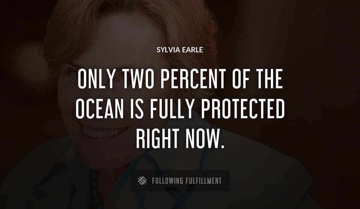 only two percent of the ocean is fully protected right now Sylvia Earle quote