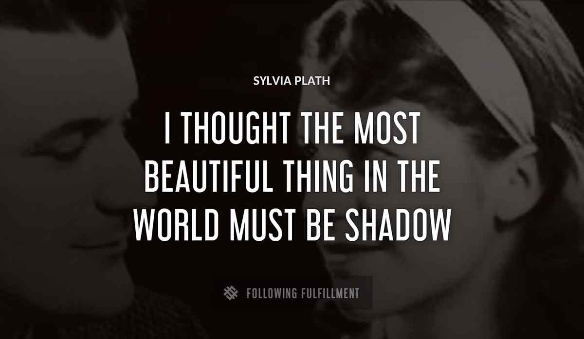 i thought the most beautiful thing in the world must be shadow Sylvia Plath quote