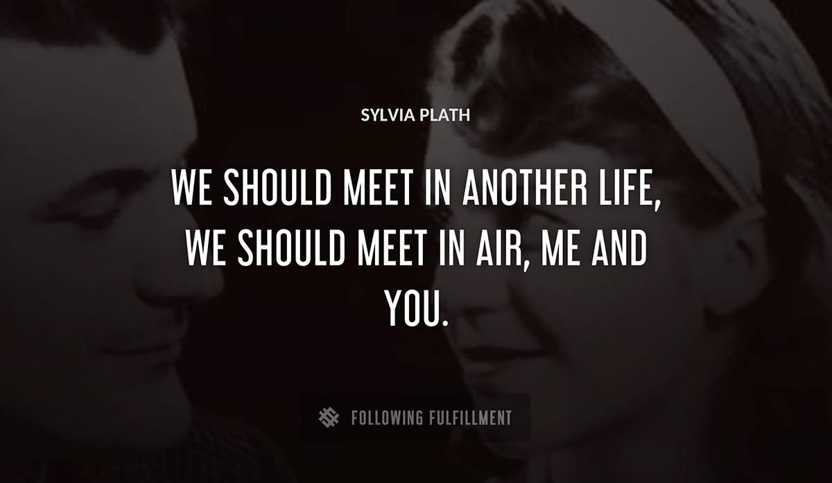 we should meet in another life we should meet in air me and you Sylvia Plath quote