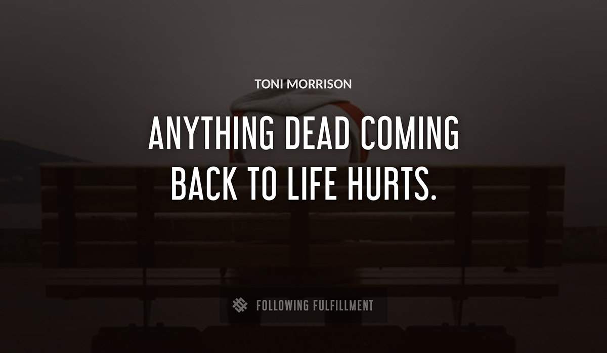 anything dead coming back to life hurts Toni Morrison quote