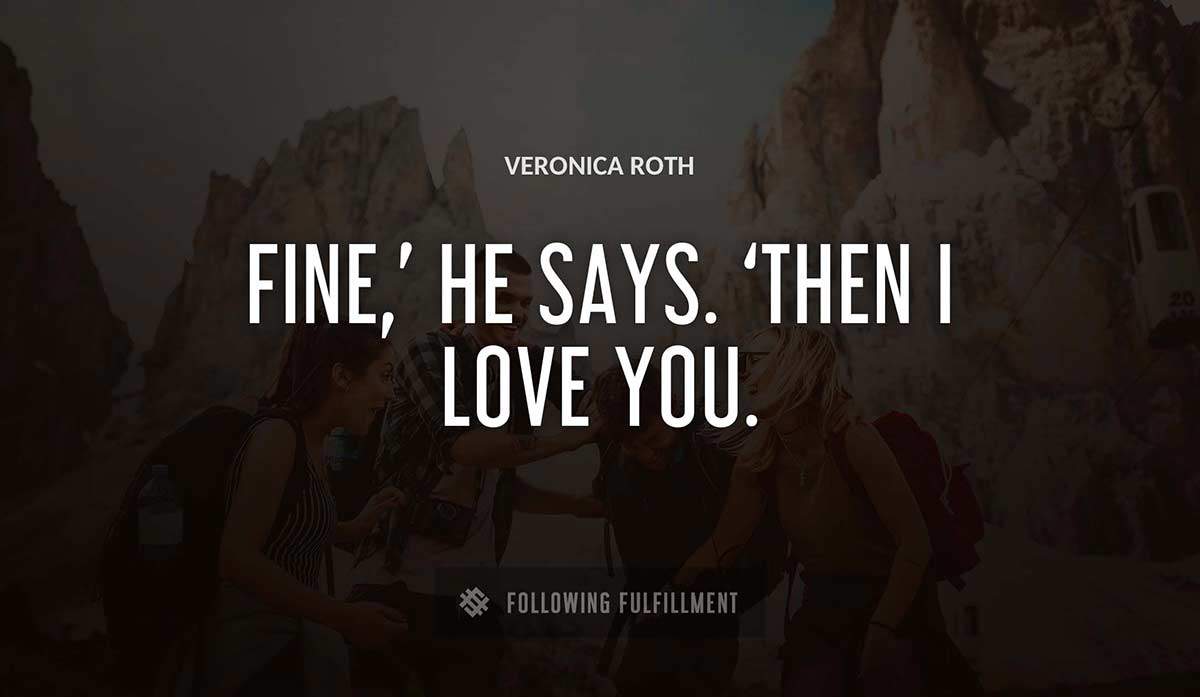fine he says then i love you Veronica Roth quote
