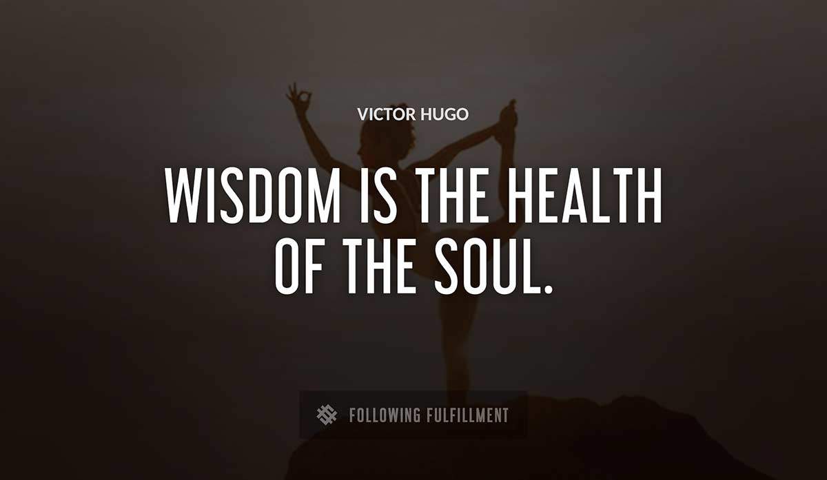 wisdom is the health of the soul Victor Hugo quote