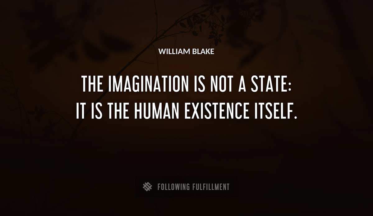 the imagination is not a state it is the human existence itself William Blake quote