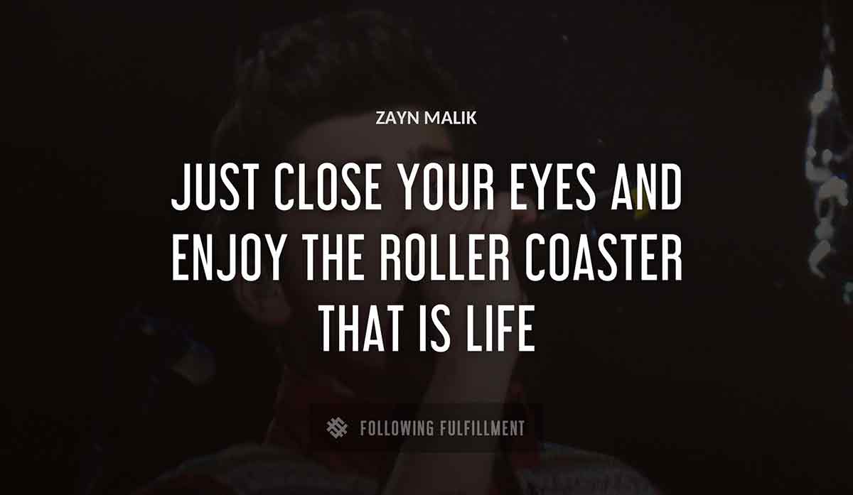 just close your eyes and enjoy the roller coaster that is life Zayn Malik quote