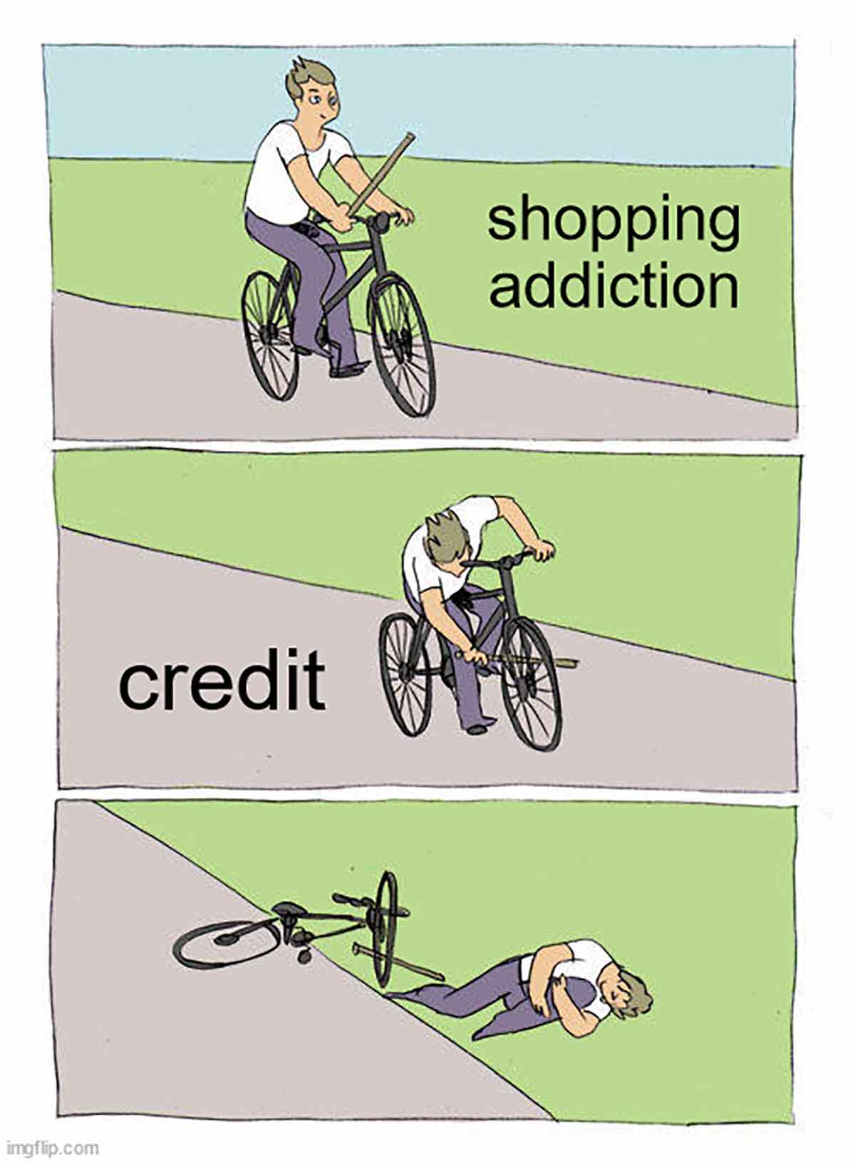 quit online shopping addiction meme