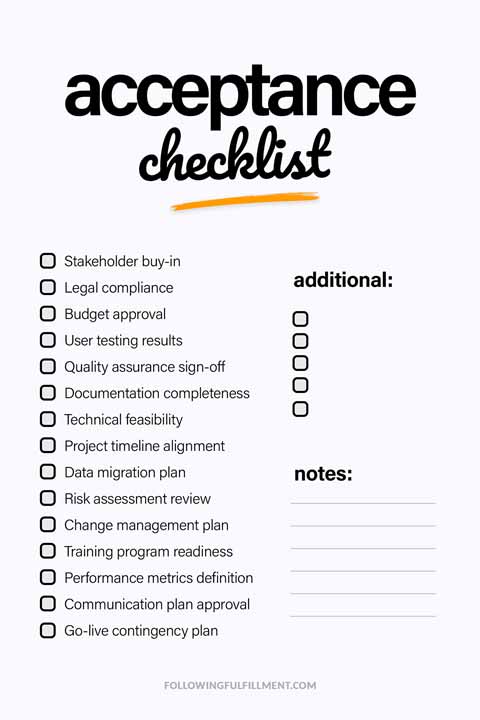 Acceptance checklist
