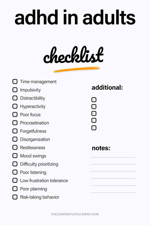 Adhd In Adults checklist