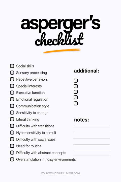 Asperger'S checklist