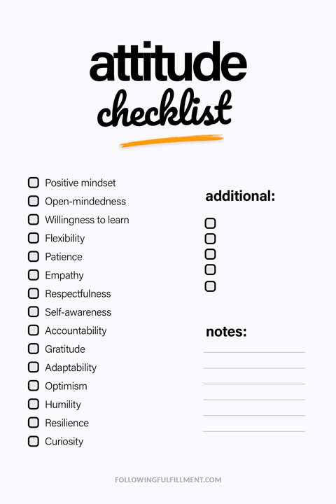 Attitude checklist