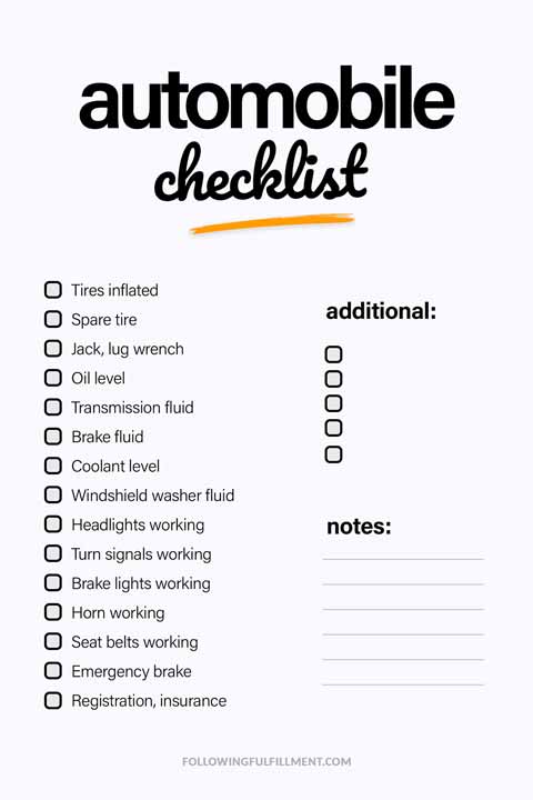 Automobile checklist