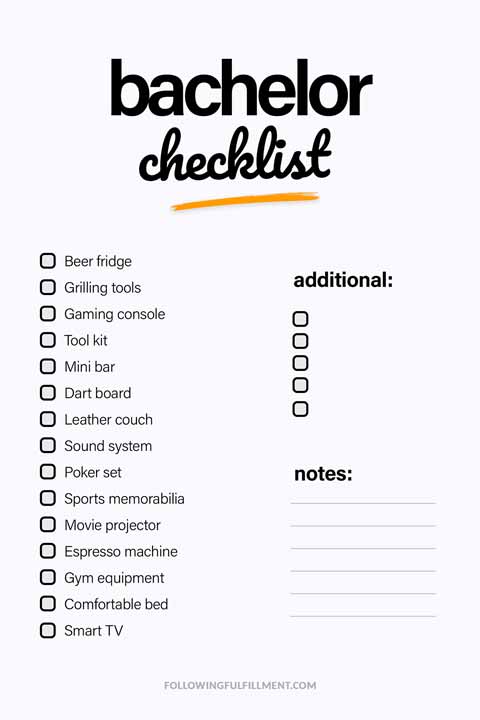 Bachelor checklist